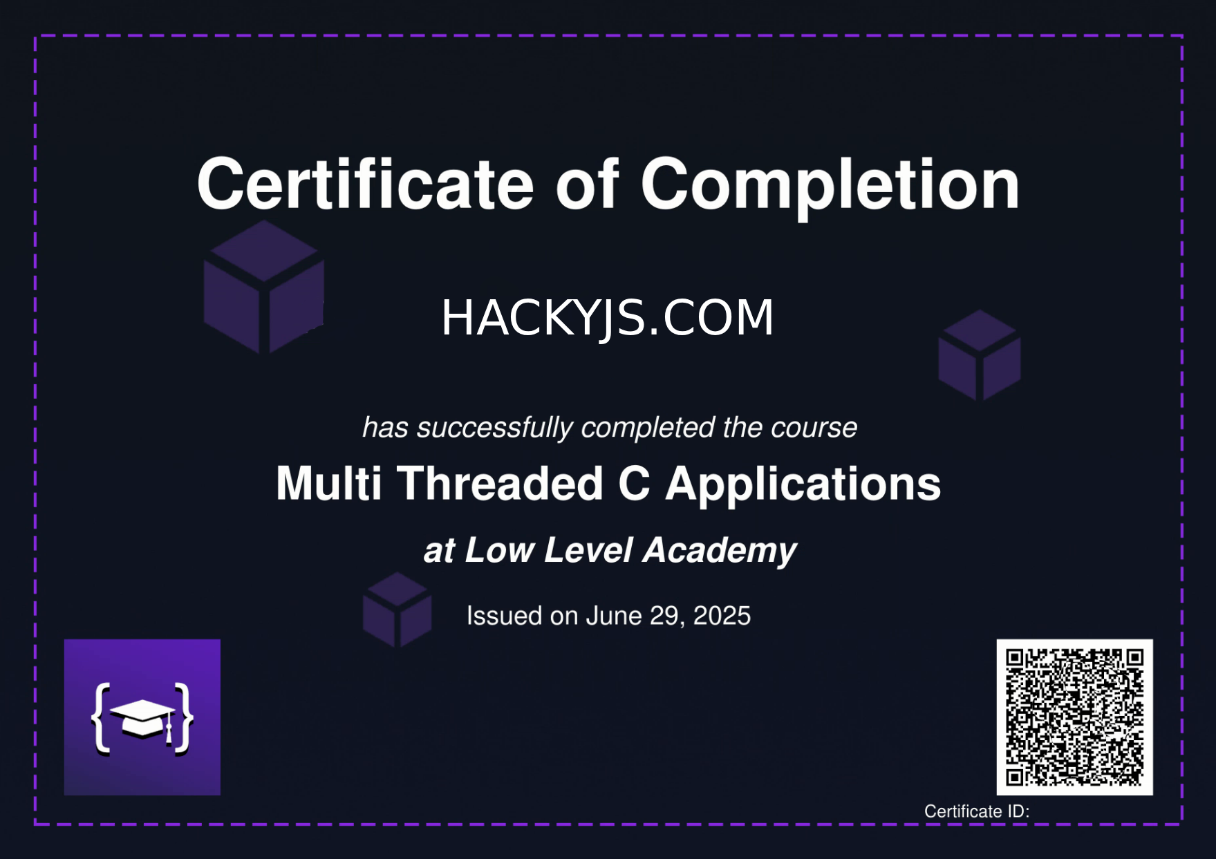 Example of certificate obtained using the vulnerability