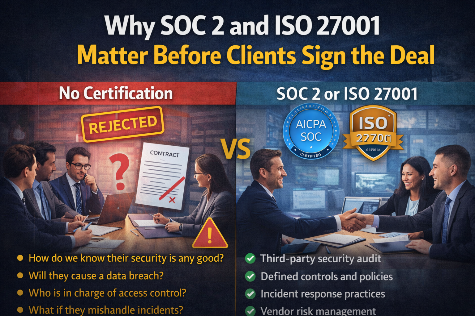 Why SOC 2 and ISO 27001 Matter Before Clients Sign the Deal