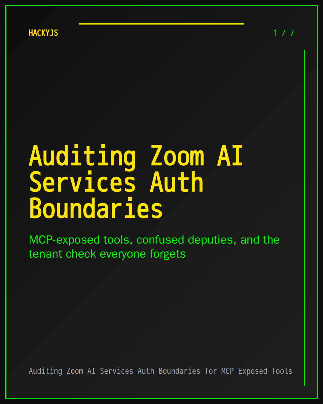 Auditing Zoom AI Services Auth Boundaries for MCP-Exposed Tools