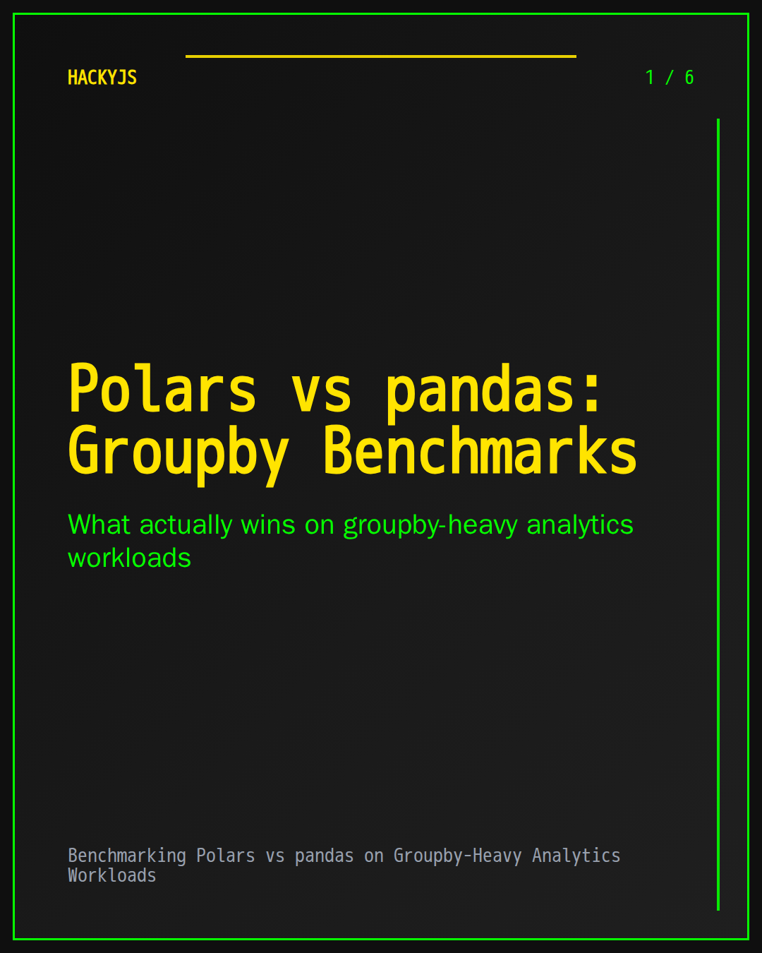Benchmarking Polars vs pandas on Groupby-Heavy Analytics Workloads