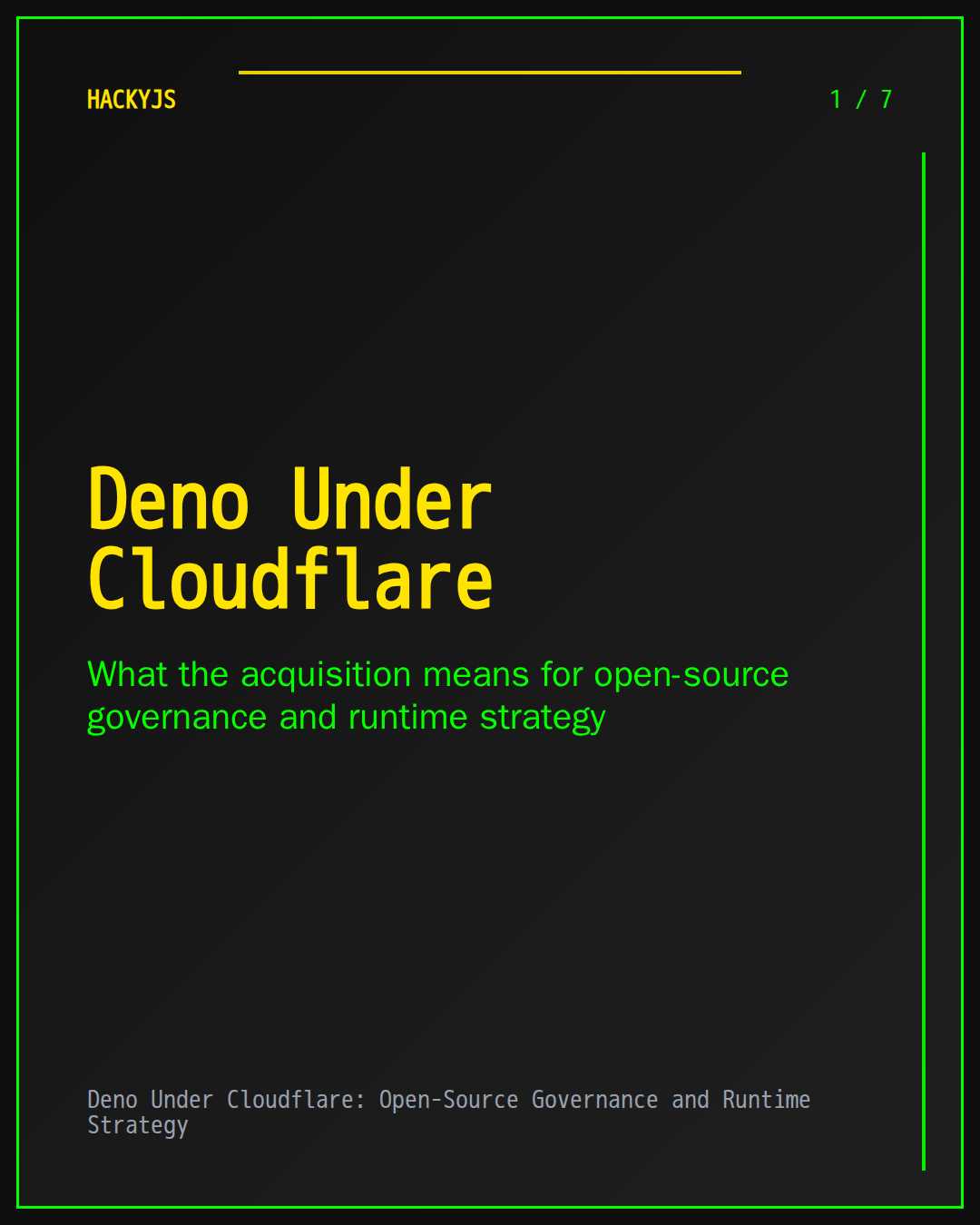 Deno Under Cloudflare: Open-Source Governance and Runtime Strategy