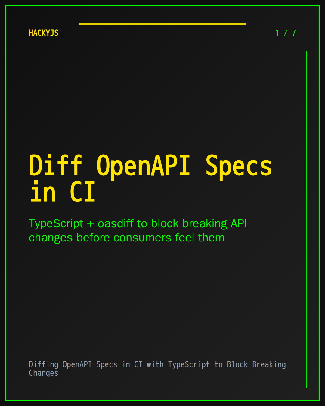 Diffing OpenAPI Specs in CI with TypeScript to Block Breaking Changes
