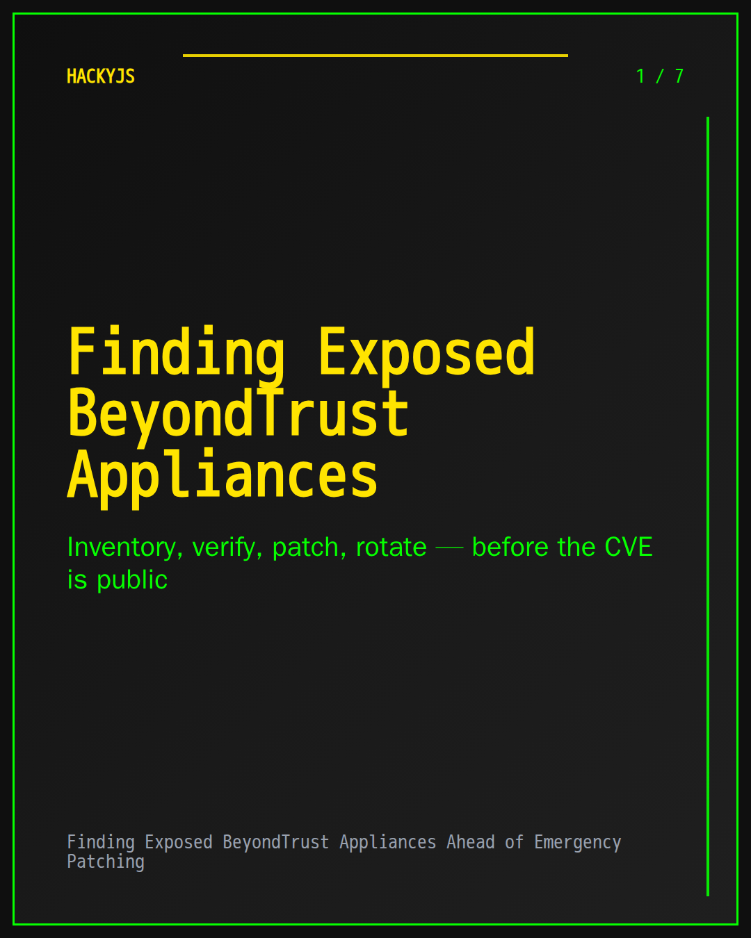 Finding Exposed BeyondTrust Appliances Ahead of Emergency Patching
