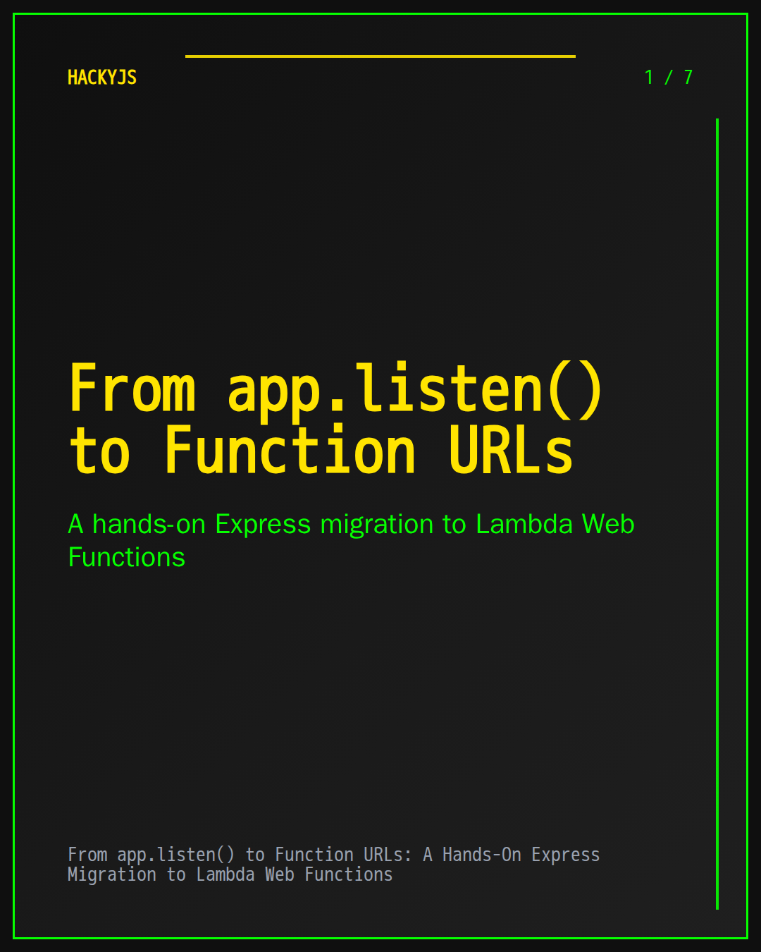 From app.listen() to Function URLs: A Hands-On Express Migration to Lambda Web Functions