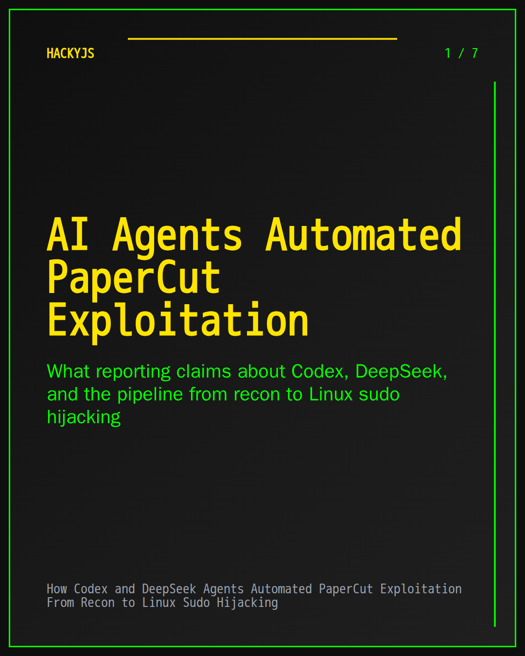How Codex and DeepSeek Agents Automated PaperCut Exploitation From Recon to Linux Sudo Hijacking