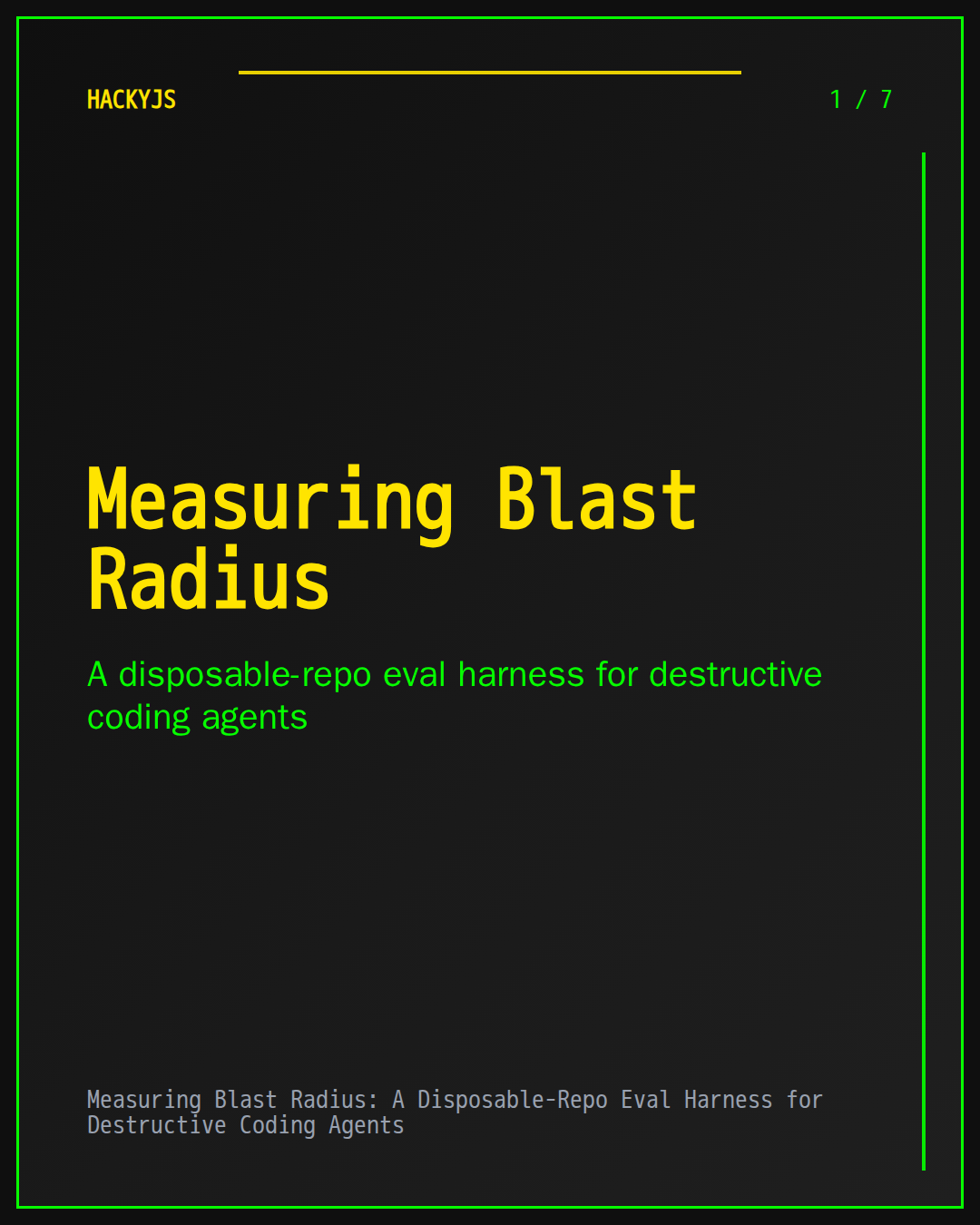 Measuring Blast Radius: A Disposable-Repo Eval Harness for Destructive Coding Agents