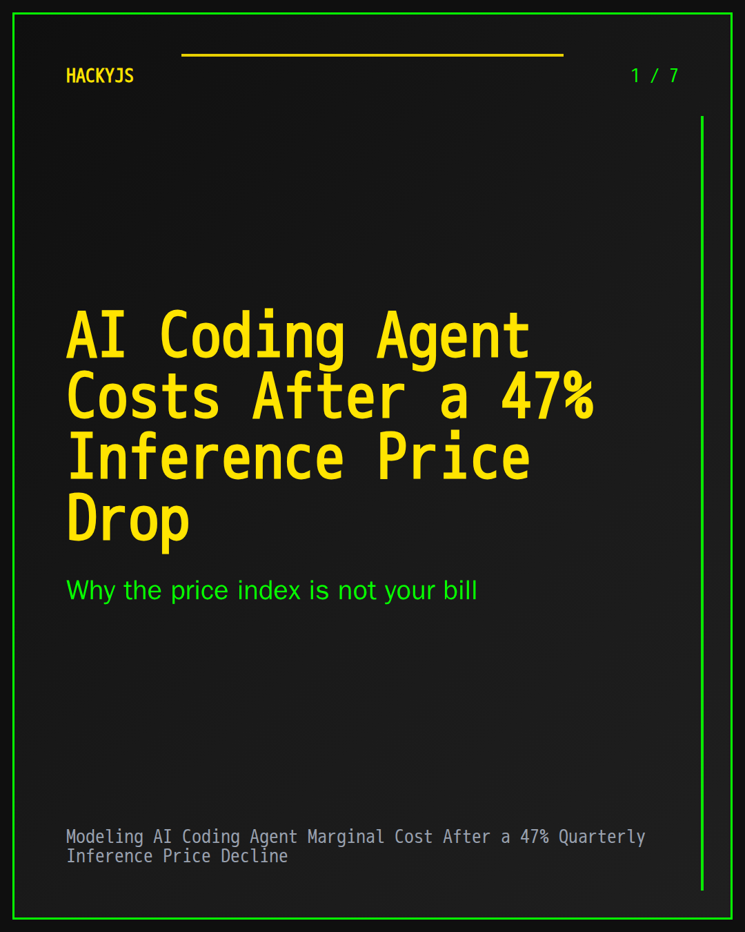Modeling AI Coding Agent Marginal Cost After a 47% Quarterly Inference Price Decline