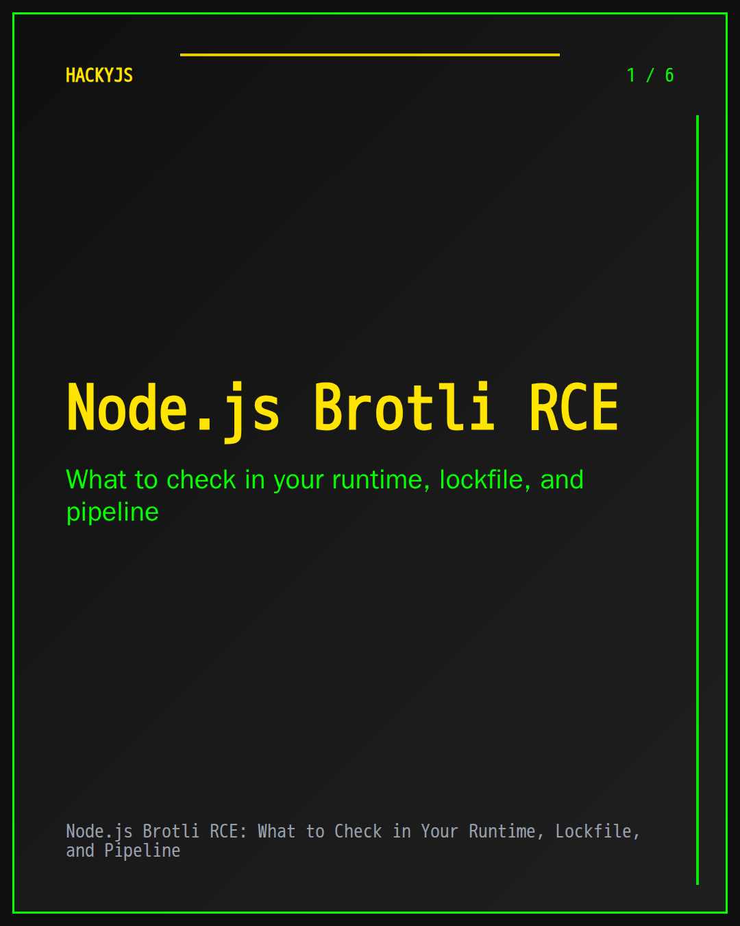 Node.js Brotli RCE: What to Check in Your Runtime, Lockfile, and Pipeline