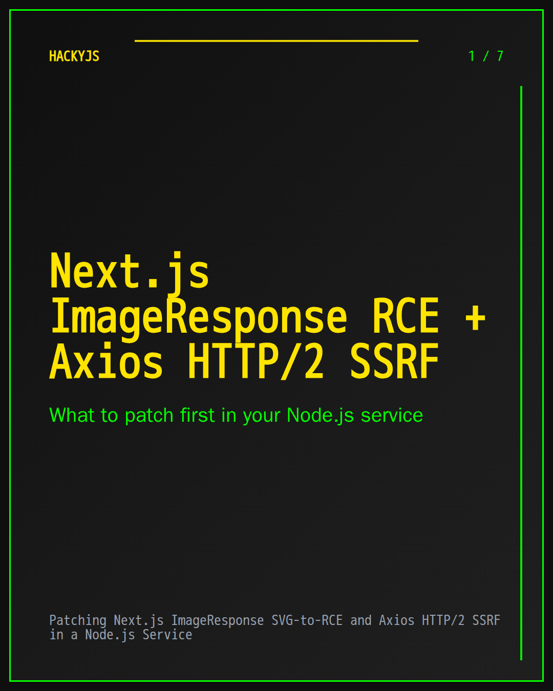 Patching Next.js ImageResponse SVG-to-RCE and Axios HTTP/2 SSRF in a Node.js Service