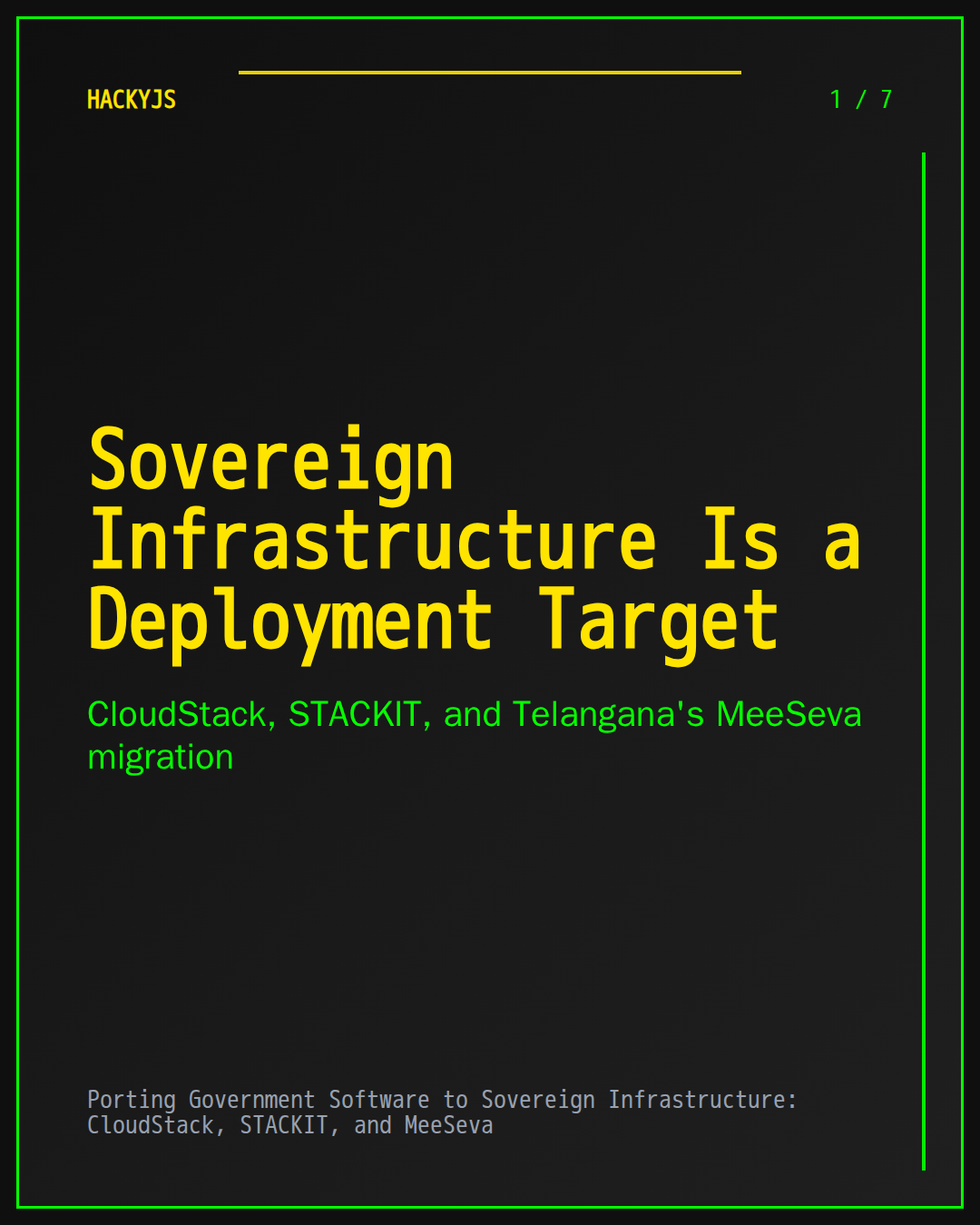 Porting Government Software to Sovereign Infrastructure: CloudStack, STACKIT, and MeeSeva