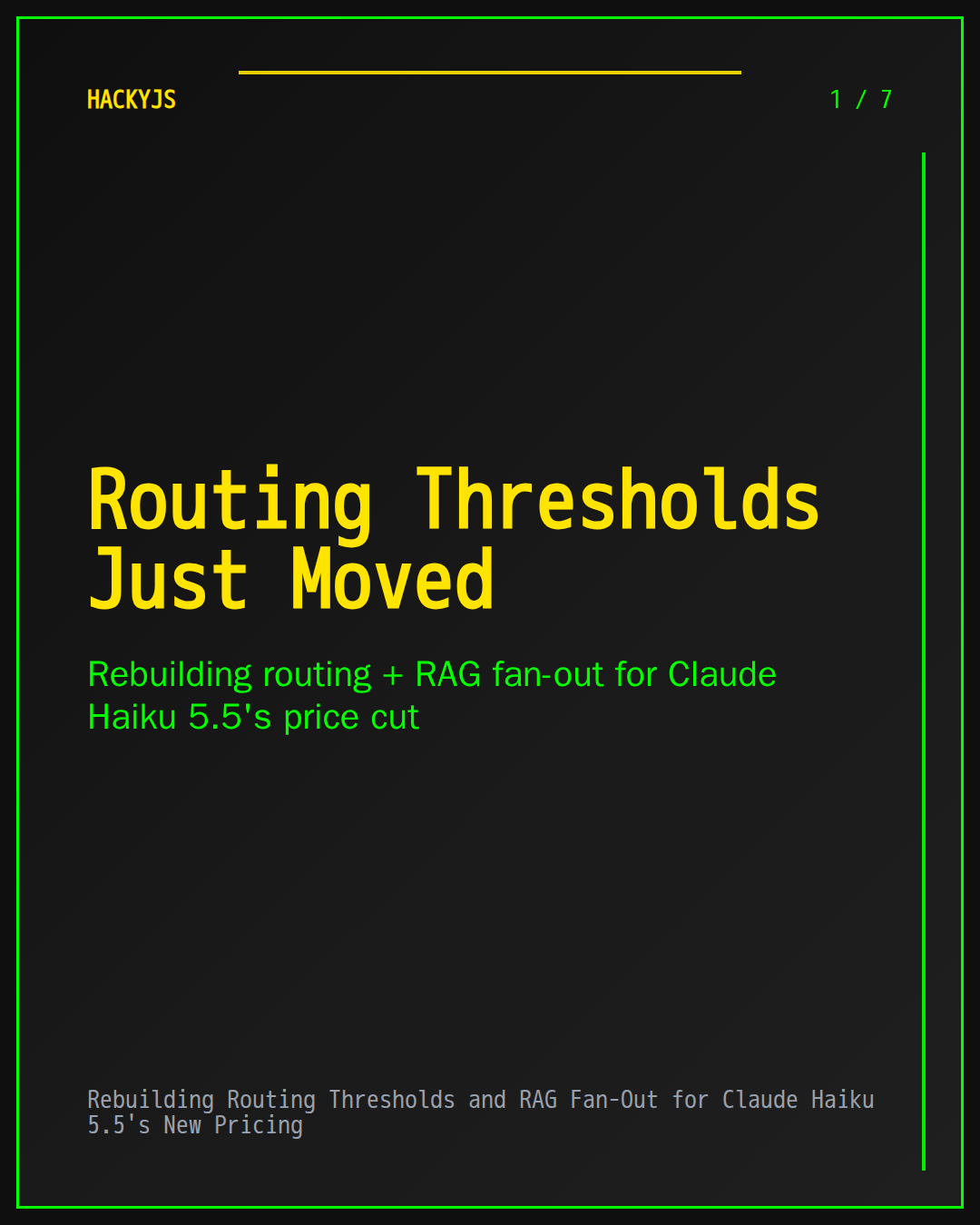 Rebuilding Routing Thresholds and RAG Fan-Out for Claude Haiku 5.5's New Pricing