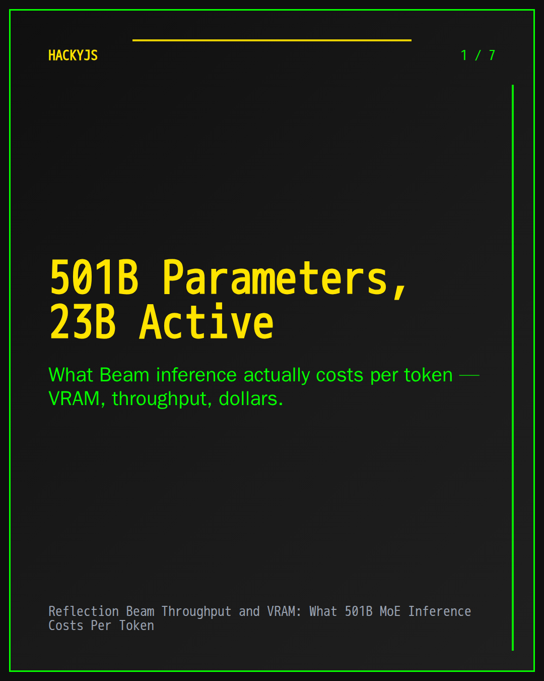 Reflection Beam Throughput and VRAM: What 501B MoE Inference Costs Per Token