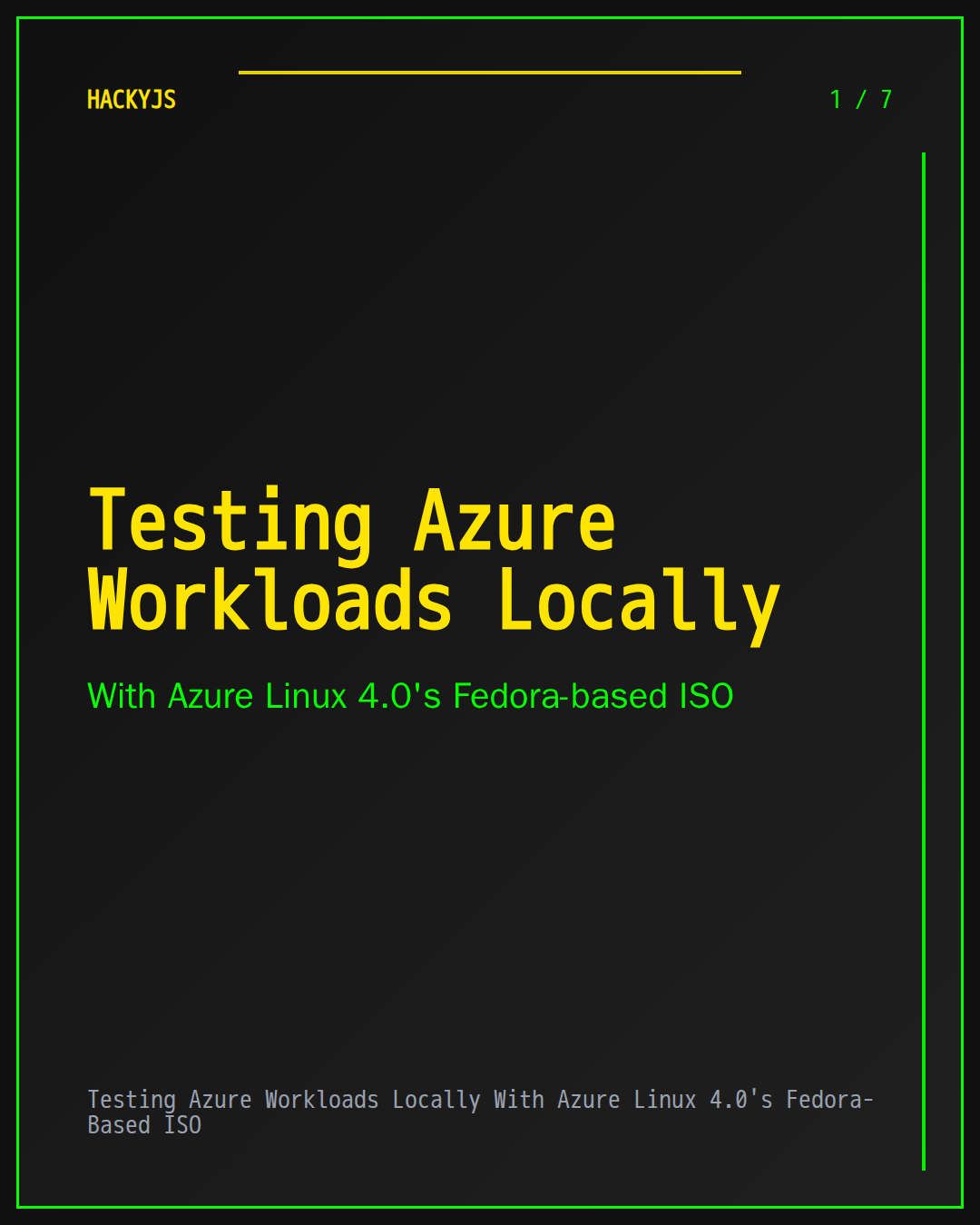 Testing Azure Workloads Locally With Azure Linux 4.0's Fedora-Based ISO
