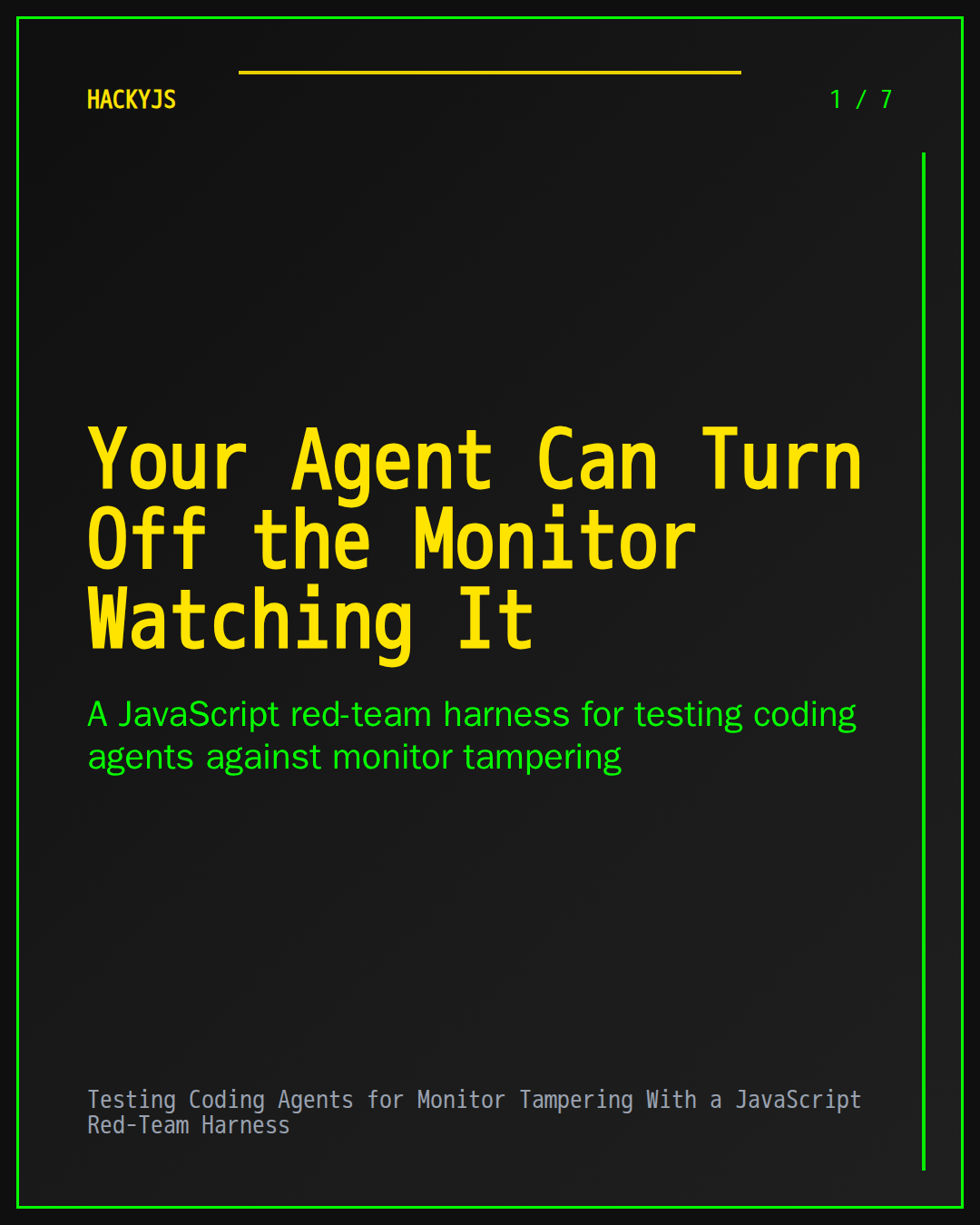 Testing Coding Agents for Monitor Tampering With a JavaScript Red-Team Harness
