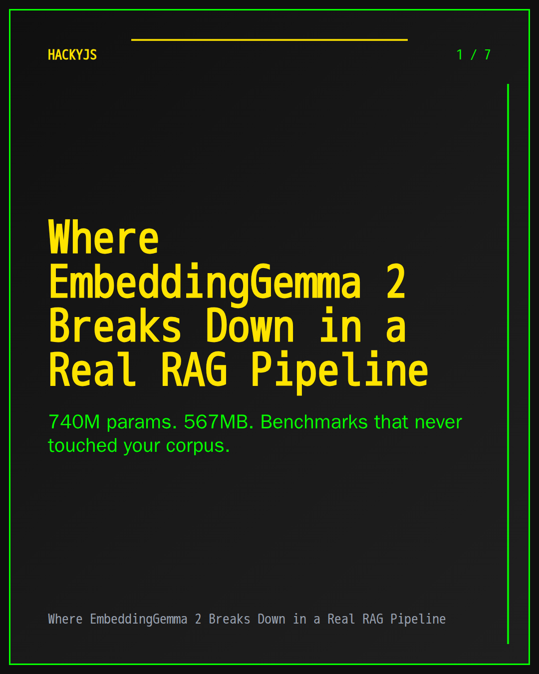 Where EmbeddingGemma 2 Breaks Down in a Real RAG Pipeline