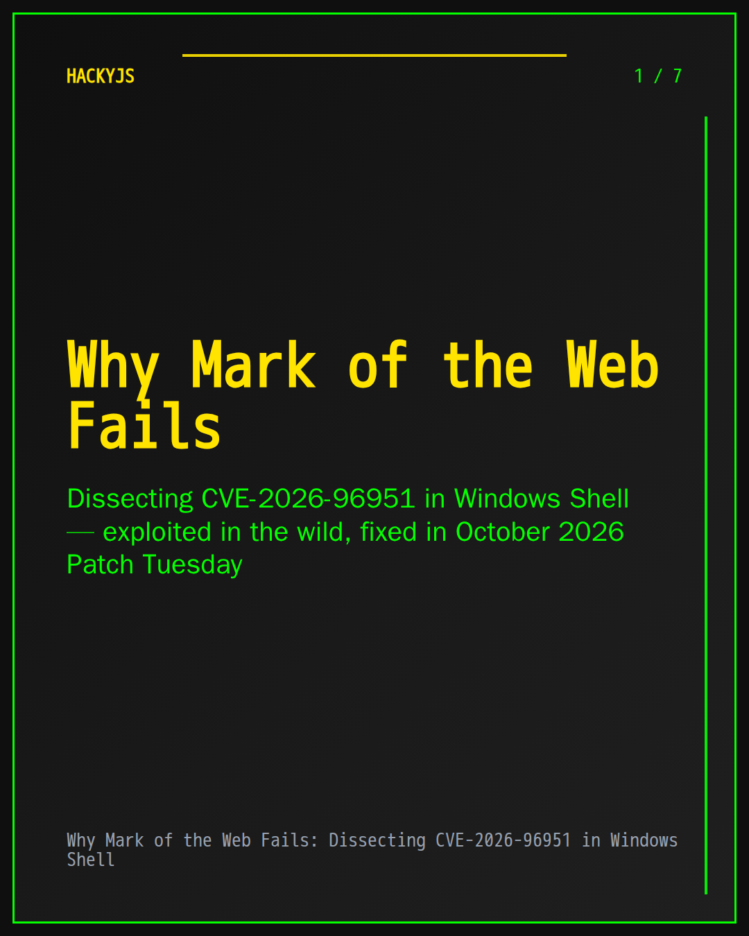 Why Mark of the Web Fails: Dissecting CVE-2026-96951 in Windows Shell