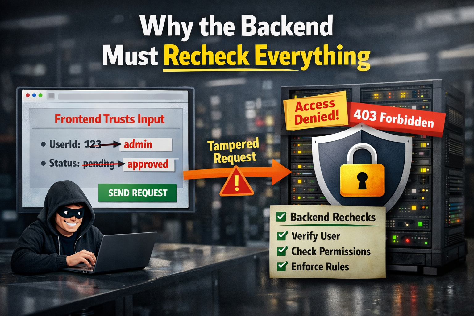 Why the Backend Must Recheck Everything
